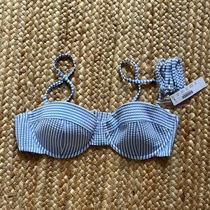 NWT J Crew seersucker underwire bikini top 34C